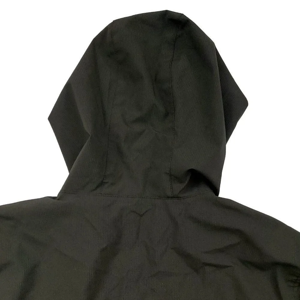Voyager Windbreaker Jacket Mens Medium Gray Black Hooded Full Zip Waterproof